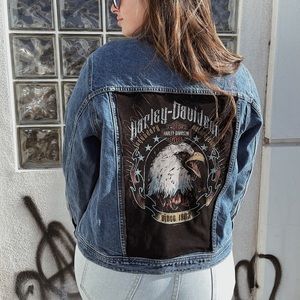 🤎SOLD🤎 HARLEY DAVIDSON Upcycled Denim Jacket